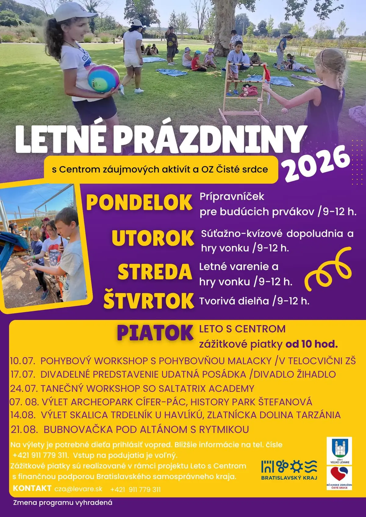 Pozývame deti na prázdninový program