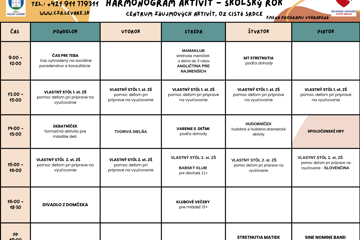 Harmonogram aktivít - školský rok